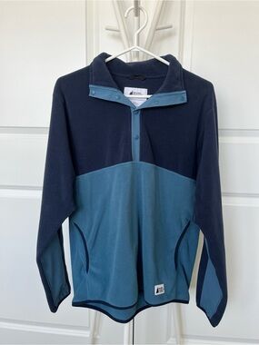 MEC Two-Tone Navy and Teal Half-Snap Fleece Pullover